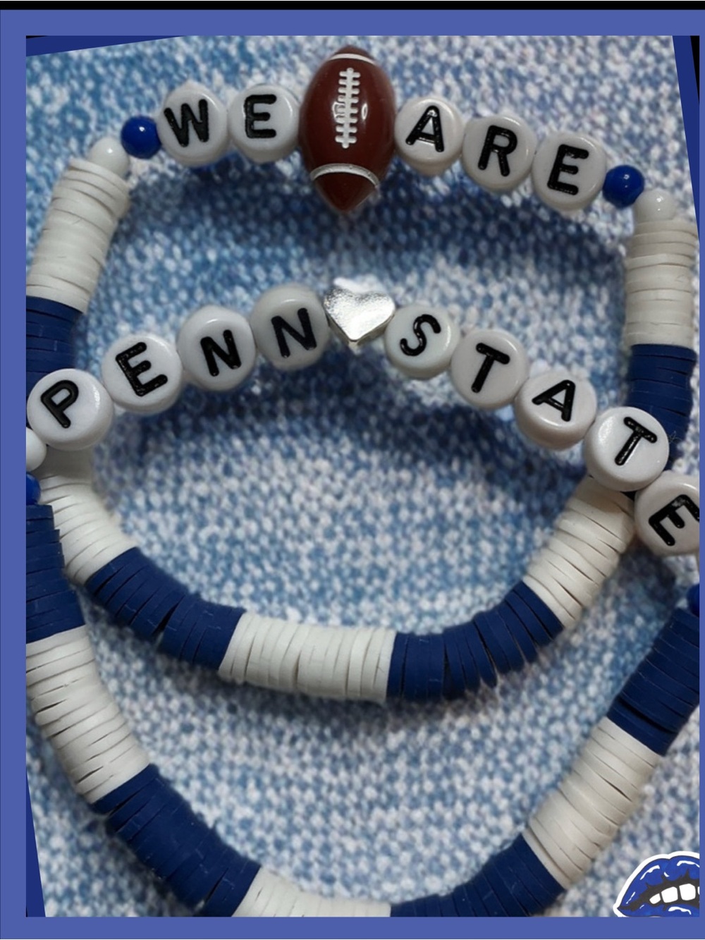 Penn State Blue & White Beaded Bracelet Set